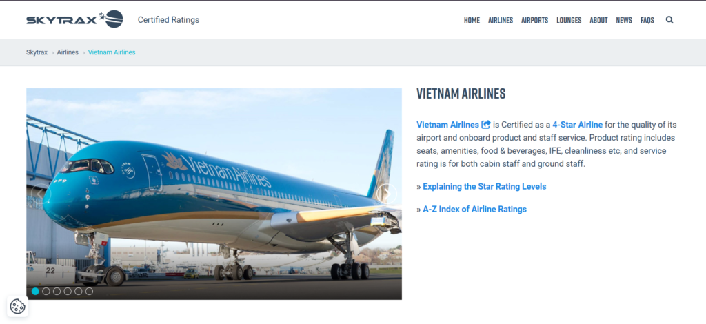 Skytrax Vietnam Airlines Review Page